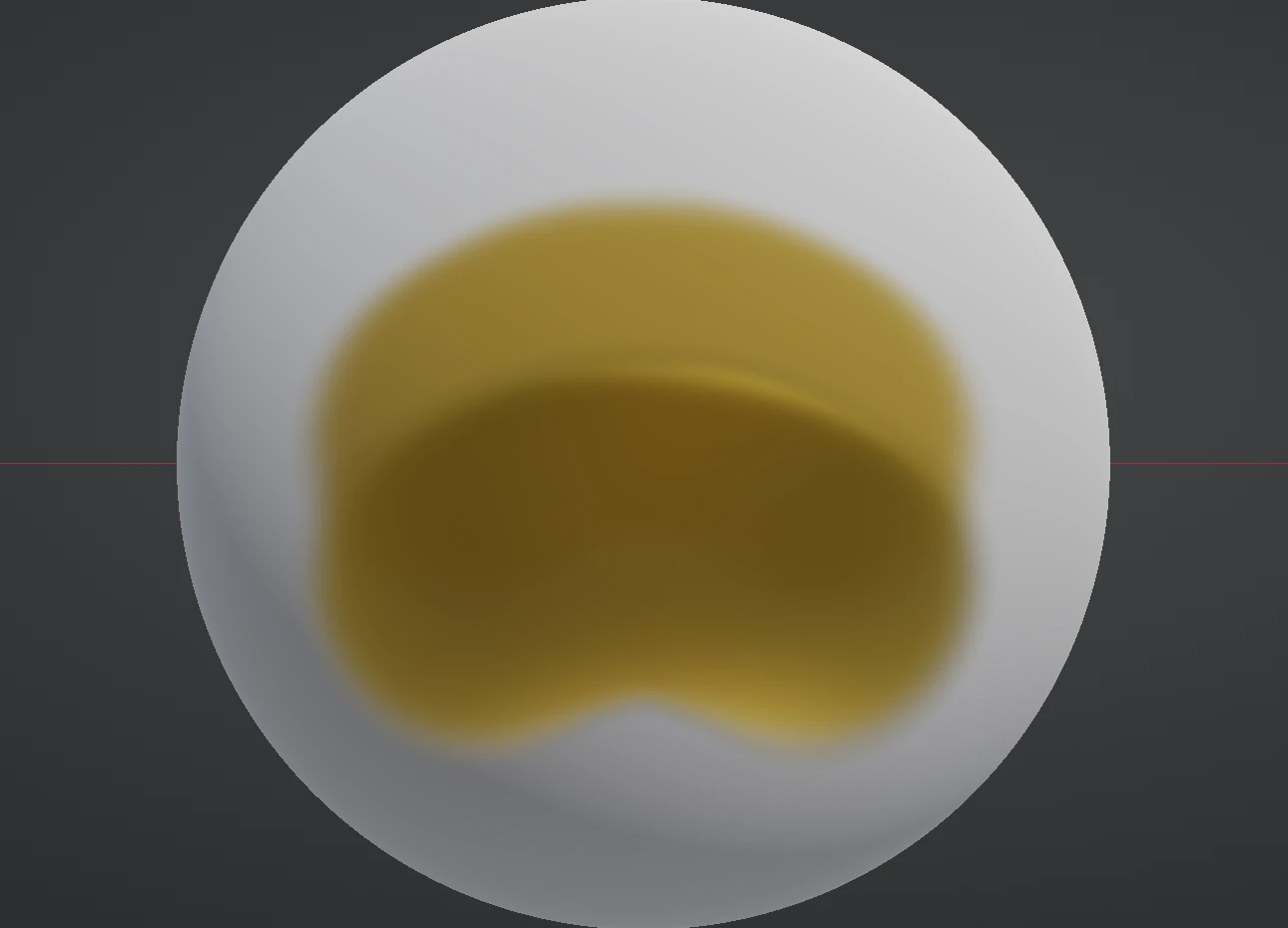 Two painted strokes in Lit shading: a matte gold stroke above and a glossy metallic stroke below